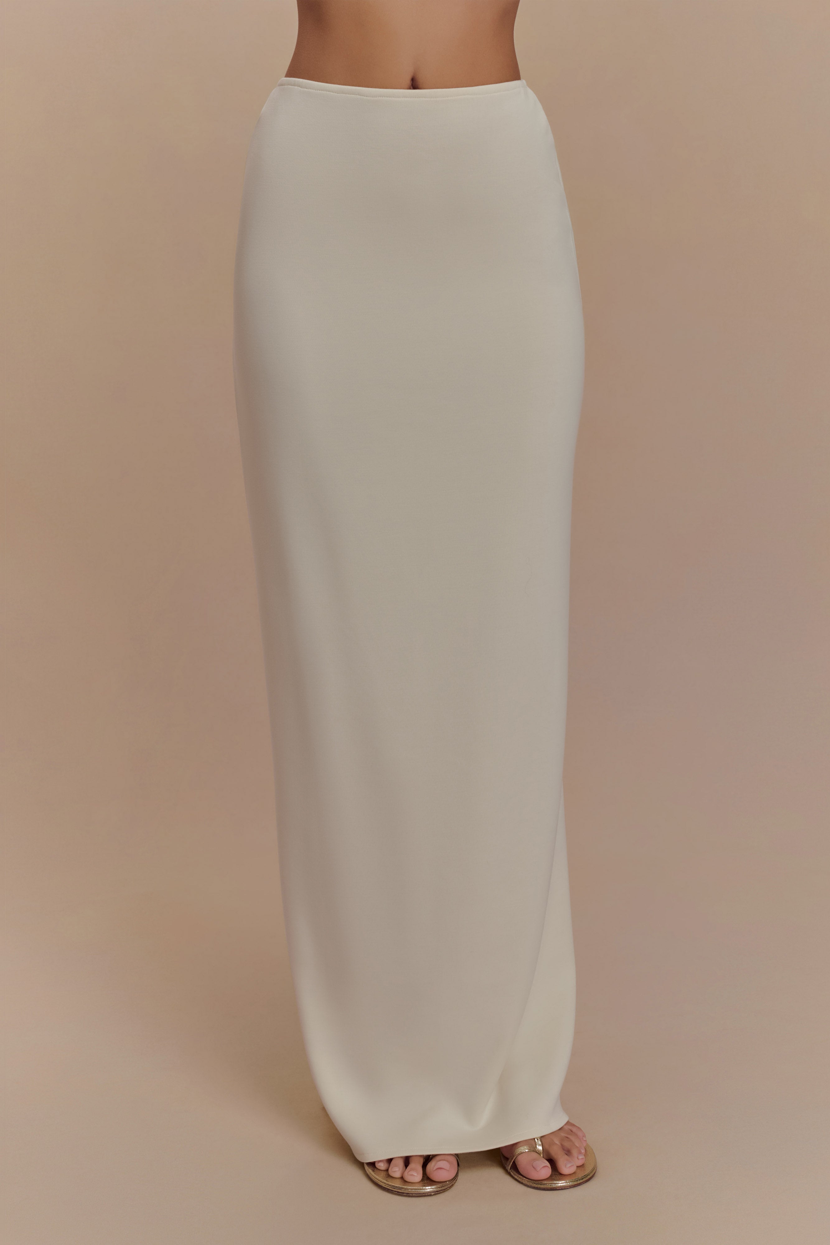 Eris Scuba Jersey Maxi Skirt - Ivory