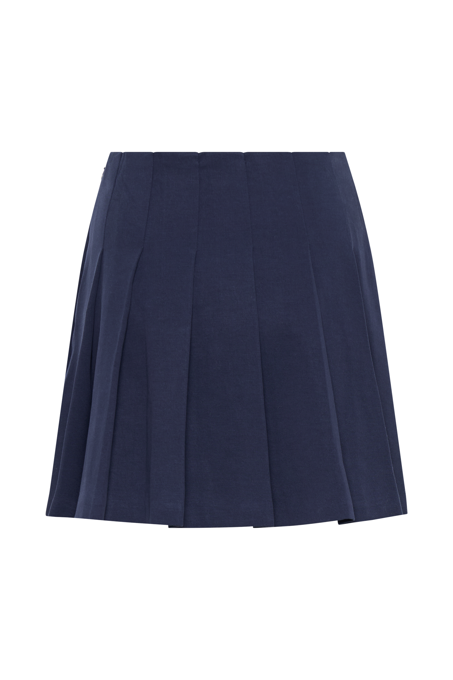 Julianna Cotton Pleated Mini Skirt - Navy
