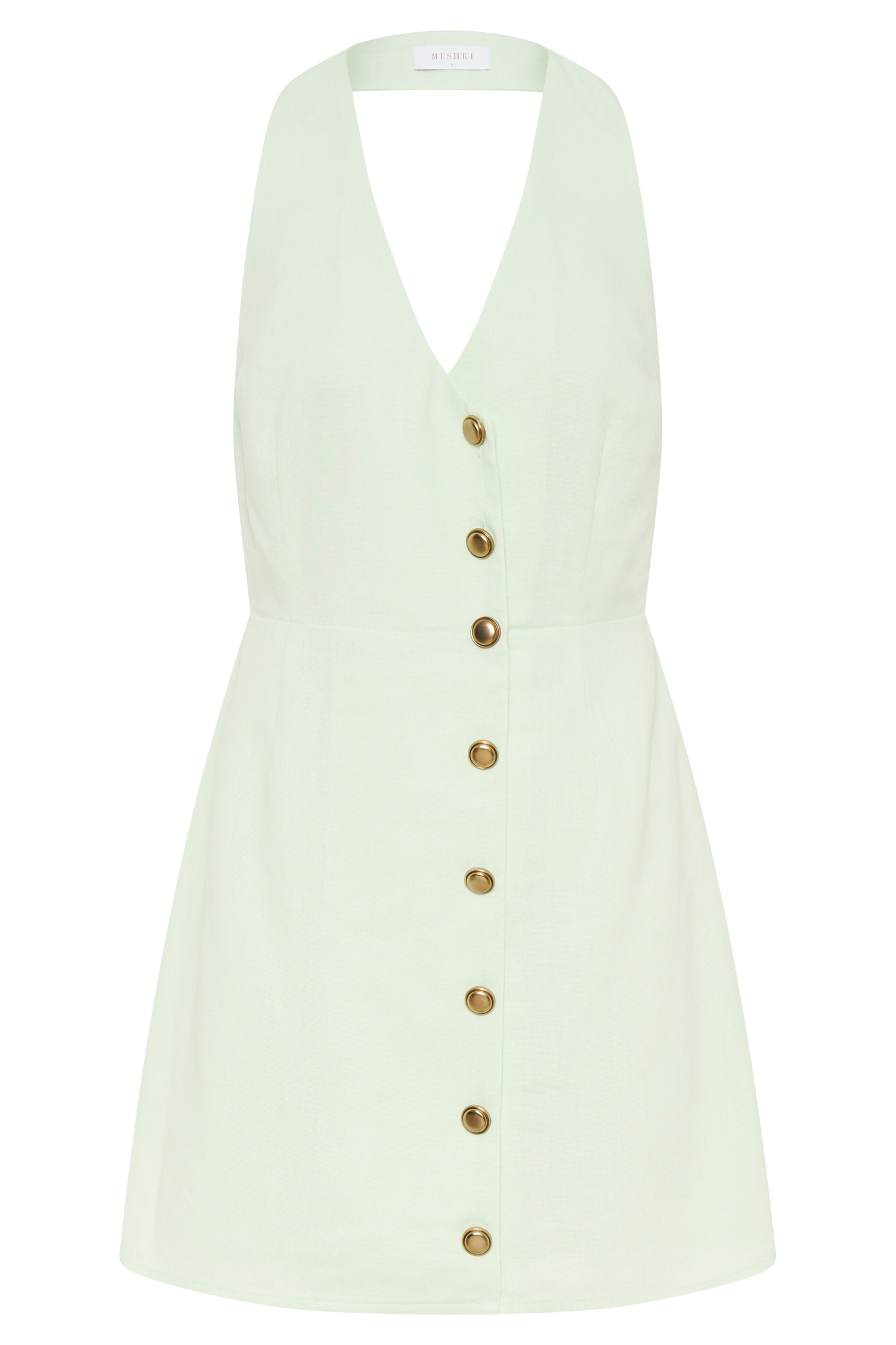 Lorraine Linen Halter Mini Dress - Mint
