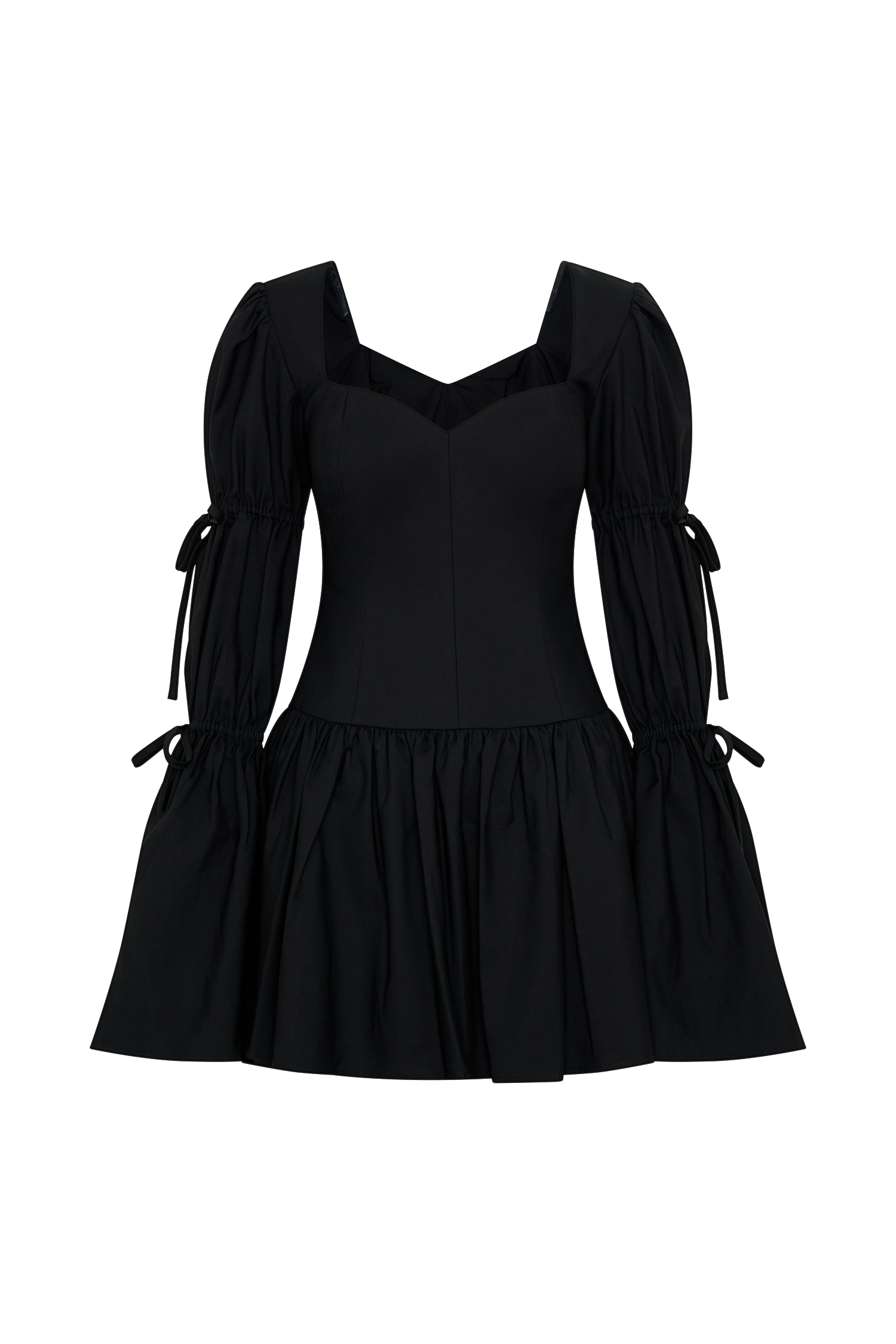 Raine Long Sleeve Cotton Mini Dress - Black