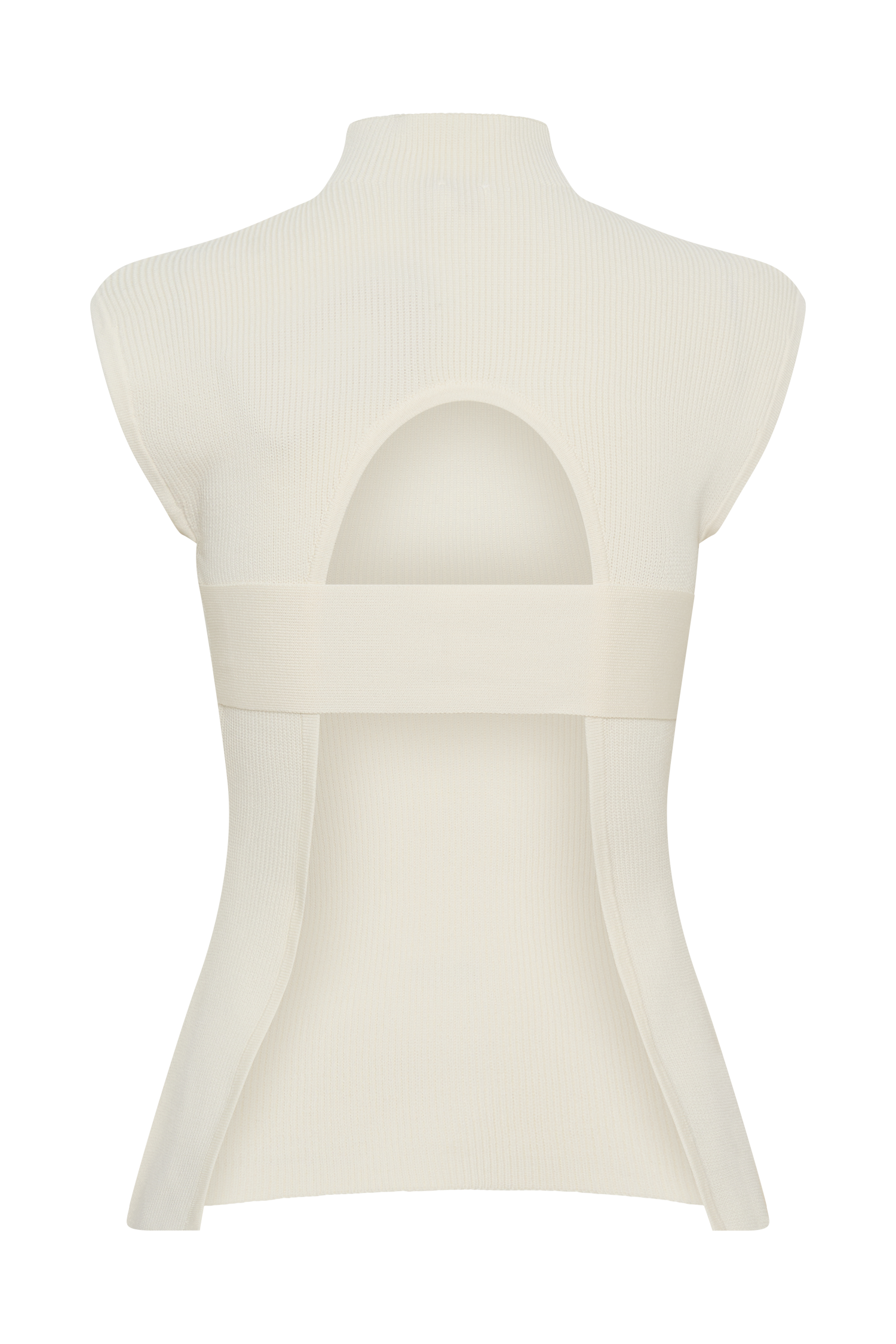 Maxine Knit Open Back Top - Ivory