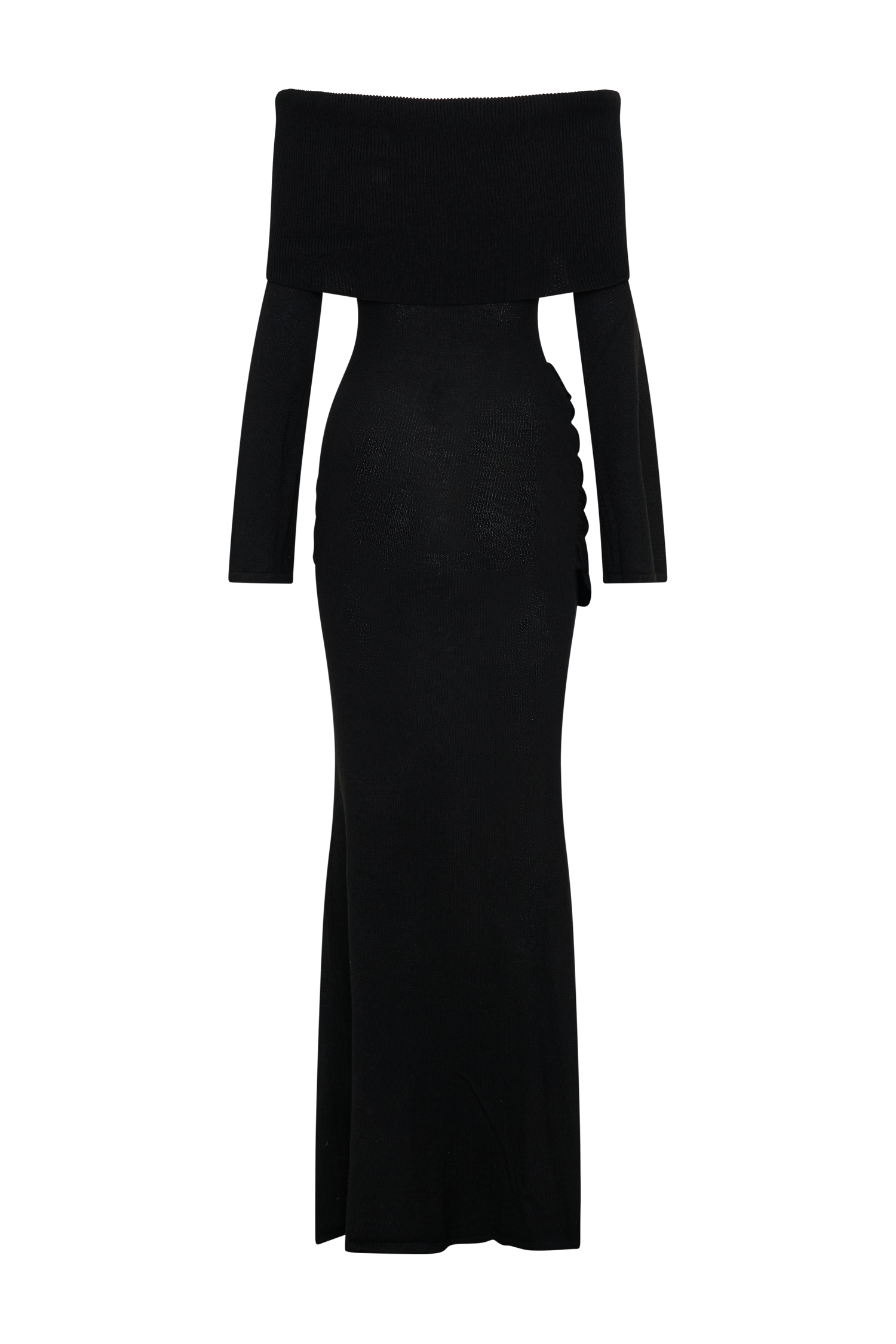 Cameron Off Shoulder Tie Maxi Dress - Black