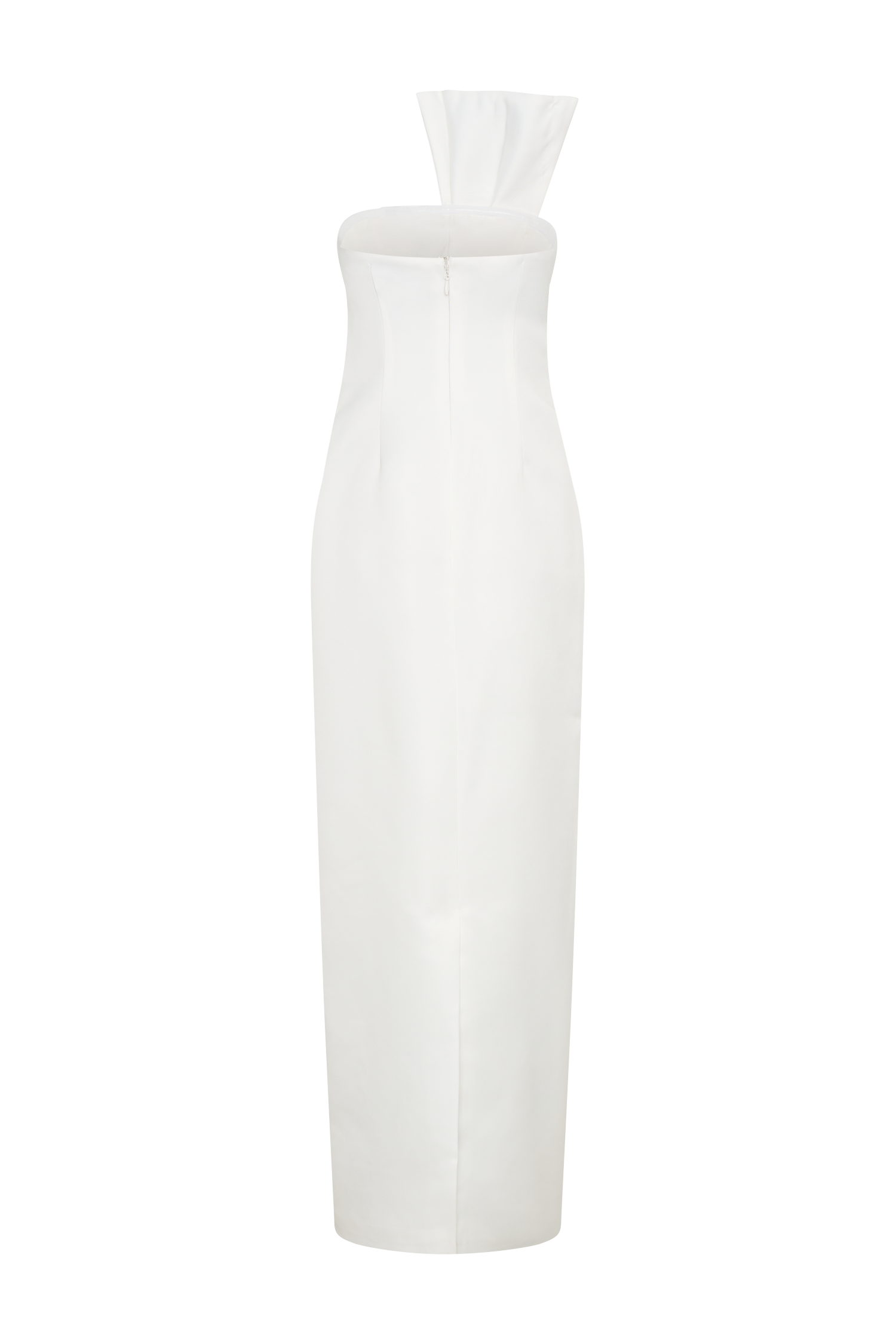 Cyrill Strapless Satin Structured Maxi Dress - White