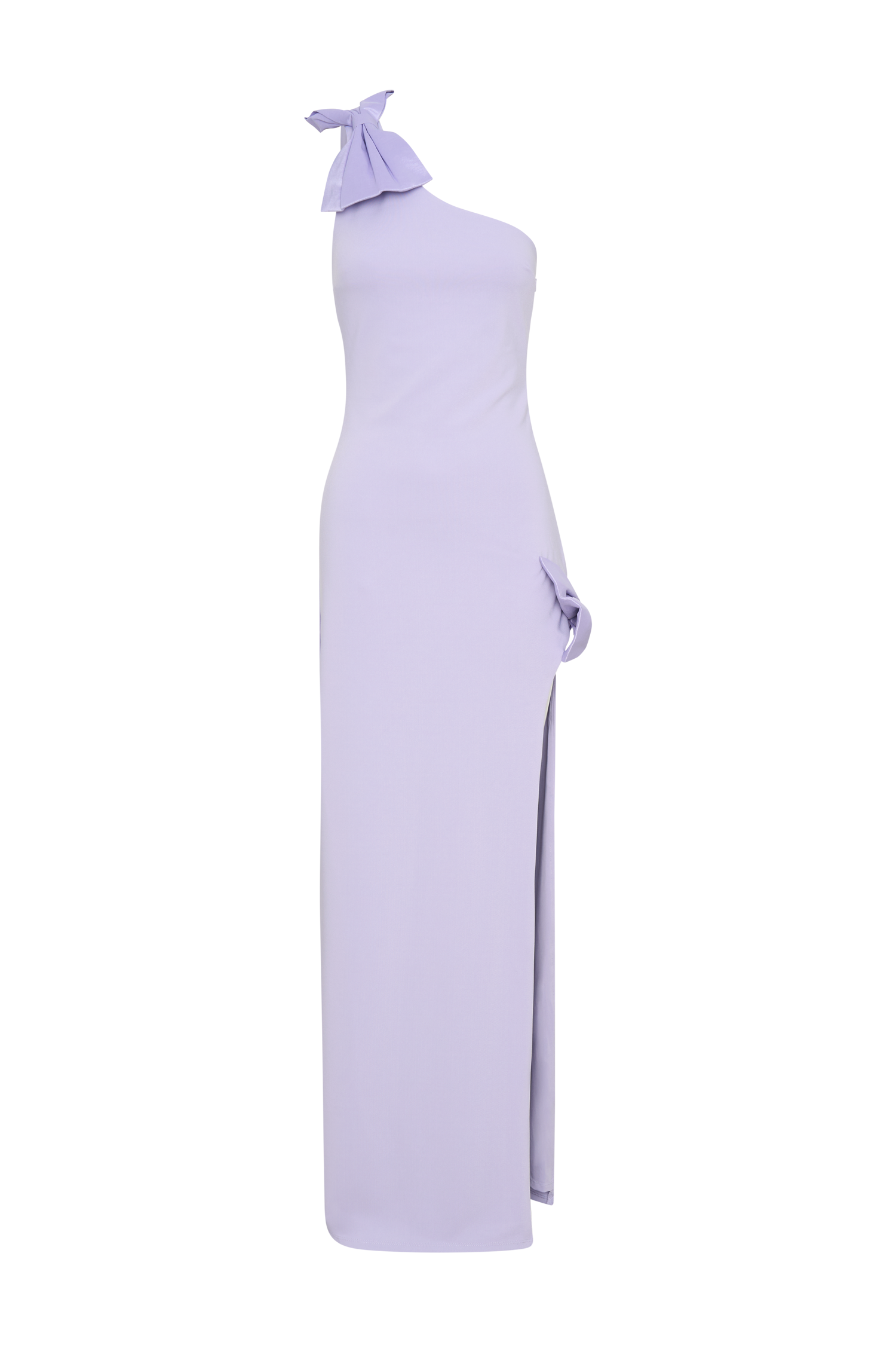 Hallie One Shoulder Bow Maxi Dress - Lilac