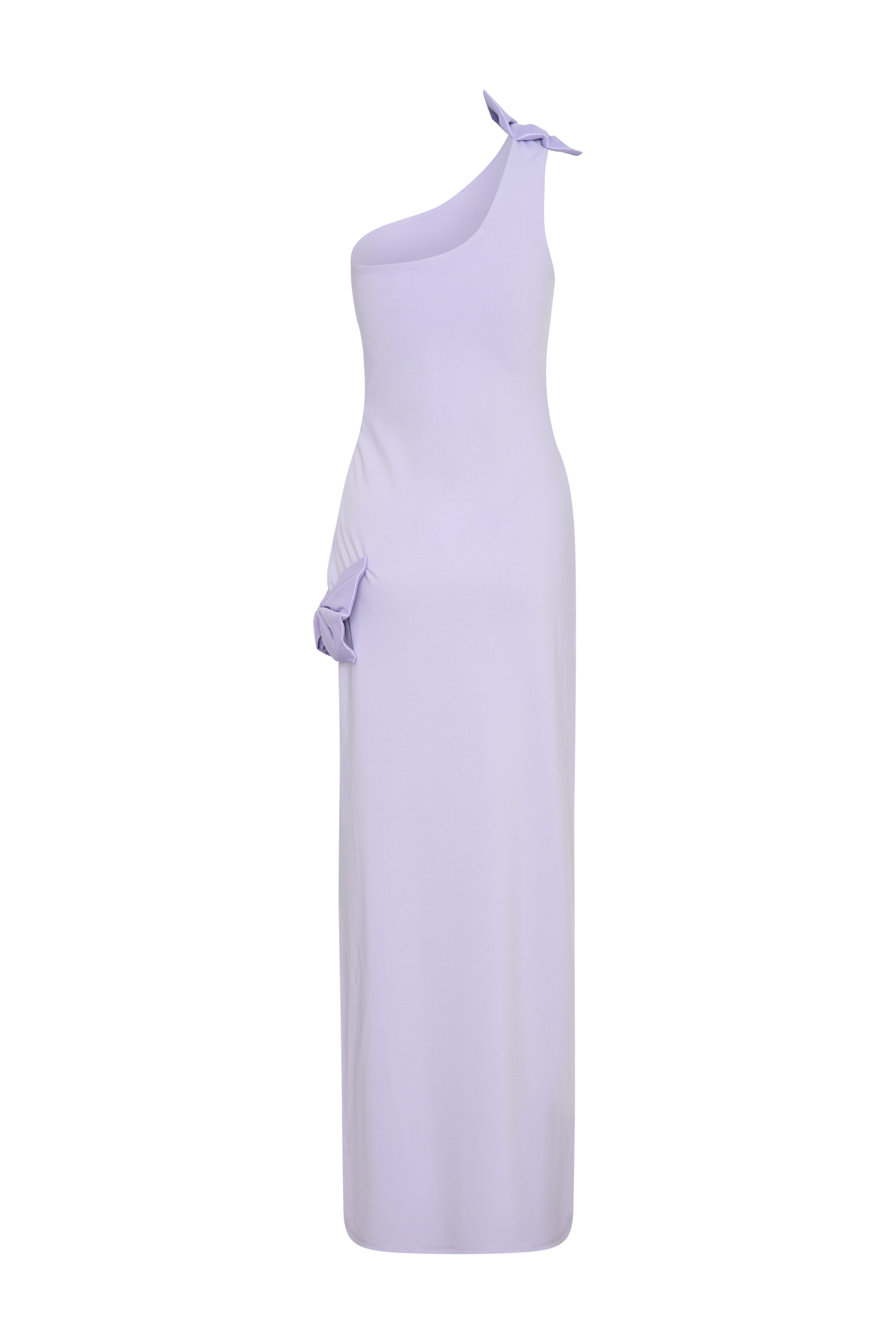 Hallie One Shoulder Bow Maxi Dress - Lilac