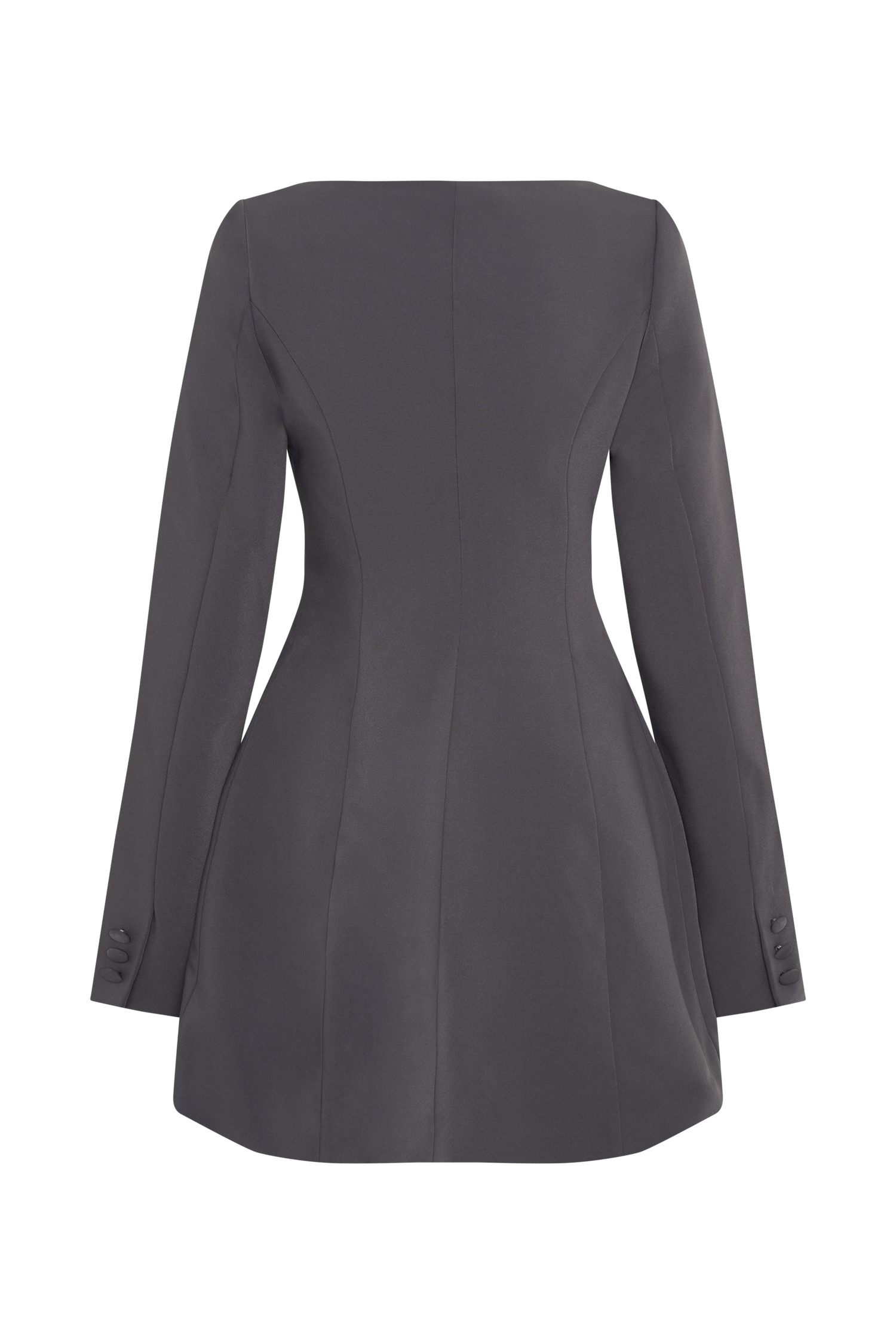 Jolie Boat Neck Suiting Mini Dress - Charcoal Grey