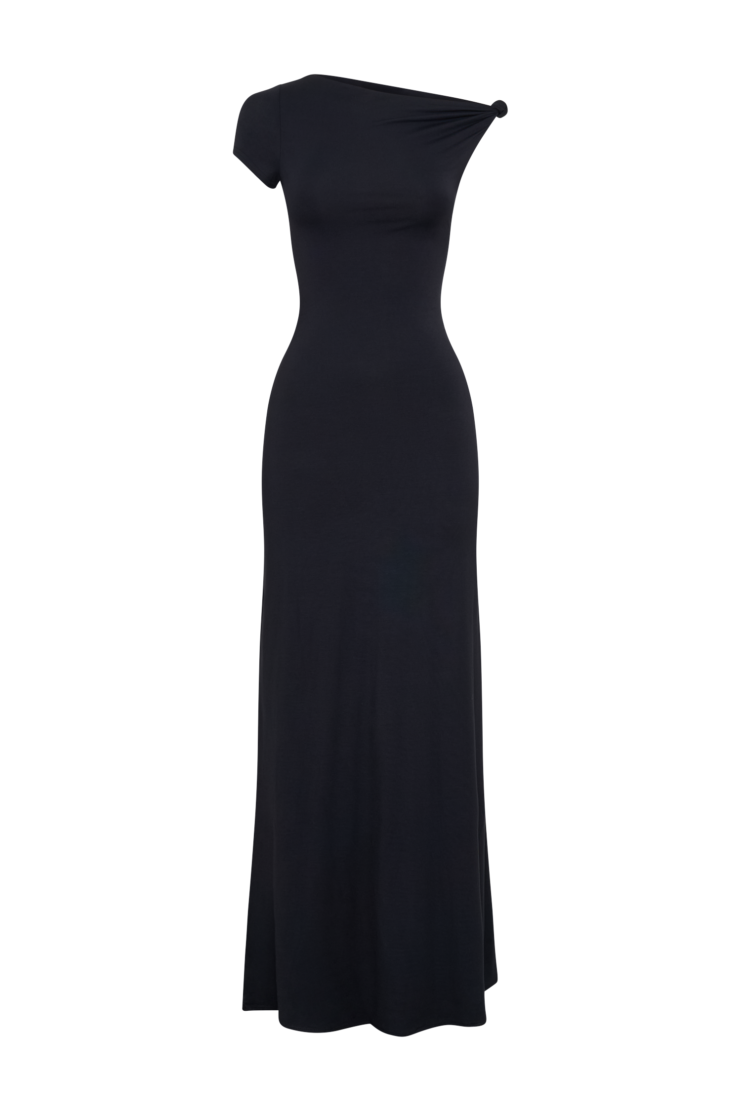 Tamsin Short Sleeve Modal Maxi Dress - Black