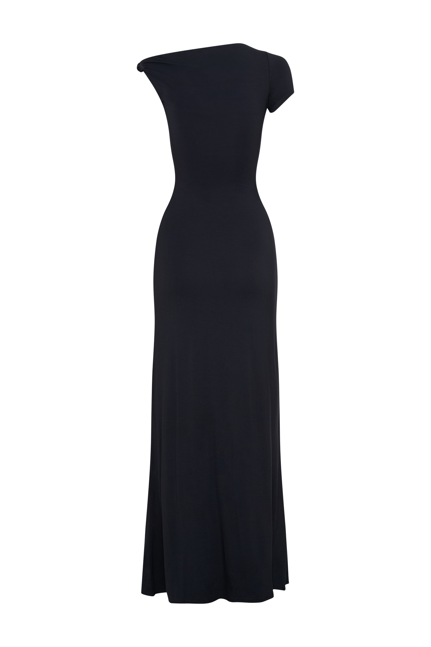 Tamsin Short Sleeve Modal Maxi Dress - Black
