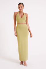 Darby Knit Midi Skirt - Sage